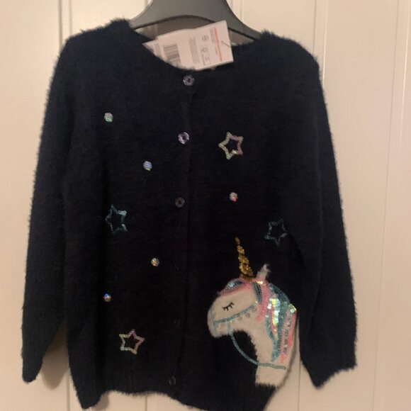Unicorn Cardigan with sequin design - Picture 1 of 3